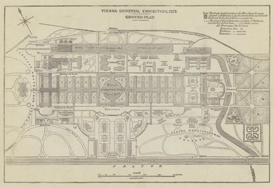 Ground Plan of the Vienna Universal Exhibition, 1873 by John Dower